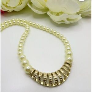 Vintage Avon jewelry Faux pearl necklace marked SAQ wedding jewelry idea